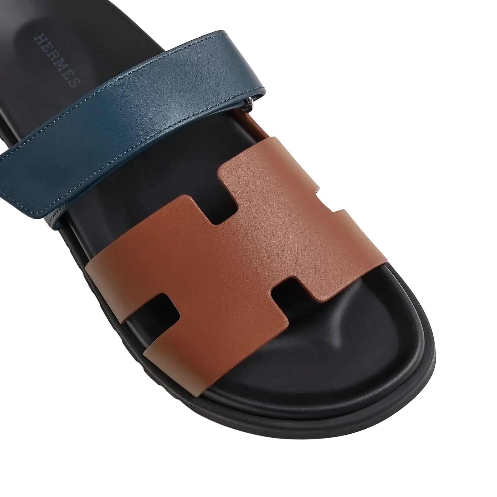 Hermès Chypre Sandals – Gold / Bleu Céleste