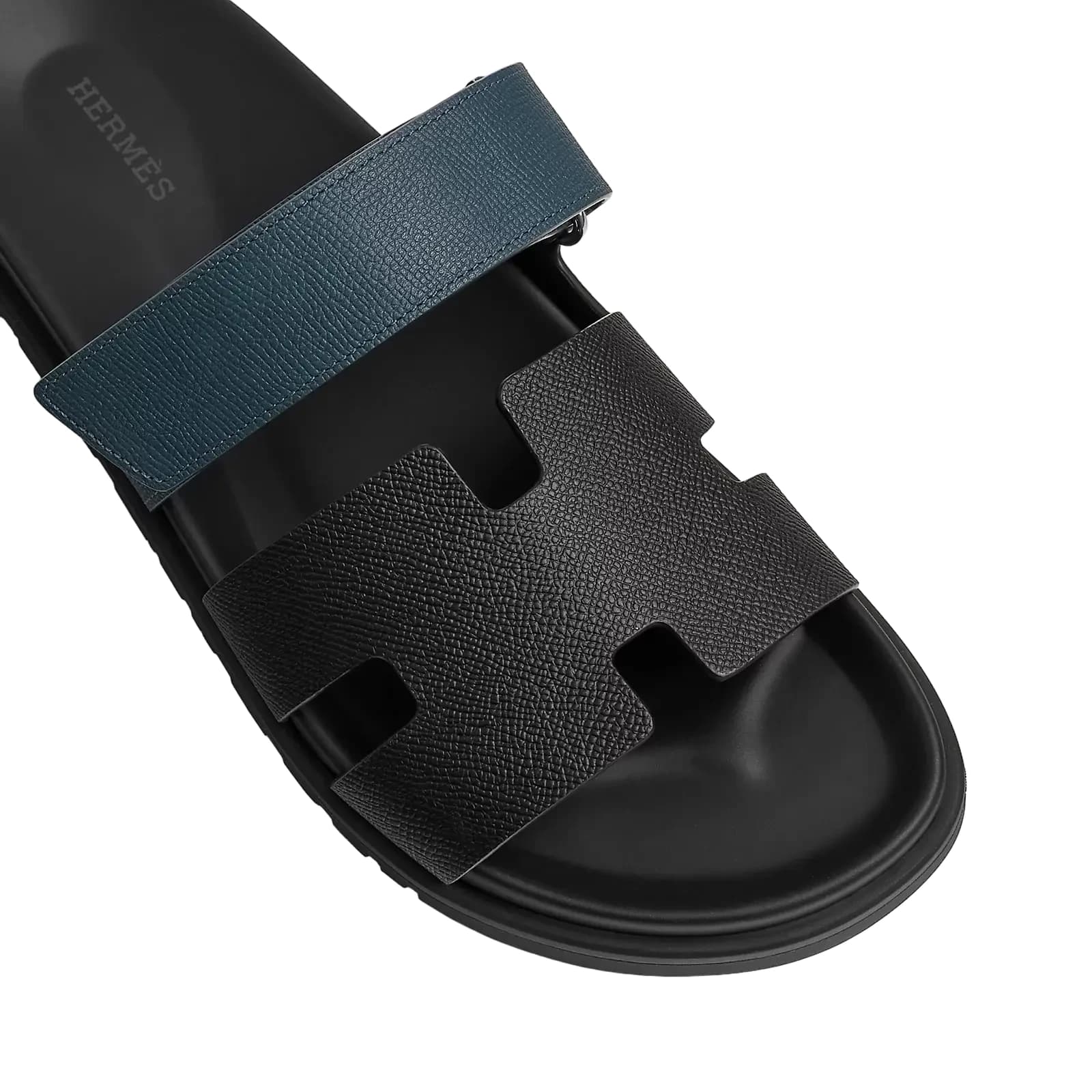 Hermès Chypre Sandals – Noir / Bleu Céleste