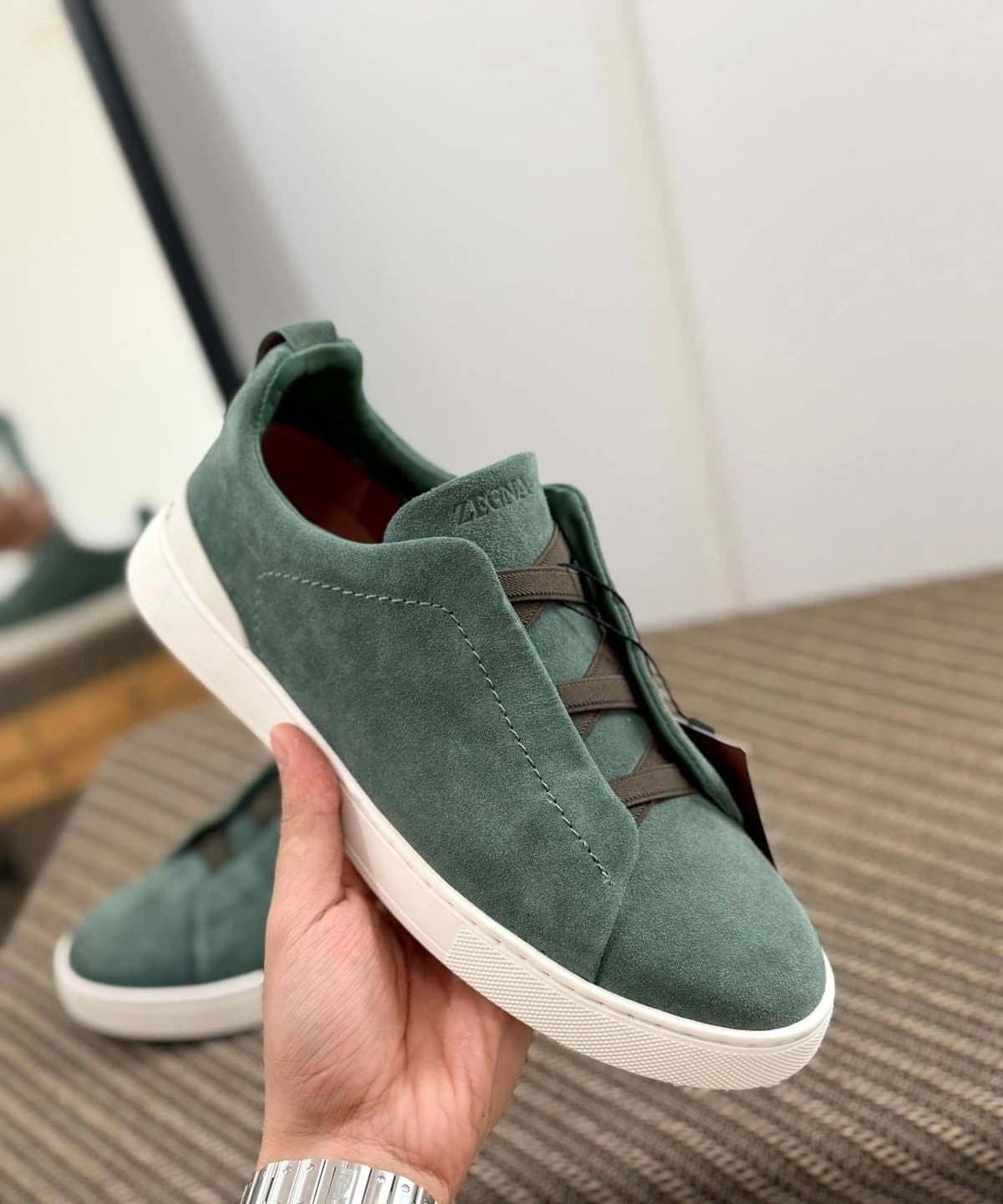 Zegna Footwear | Triple Stitch Green