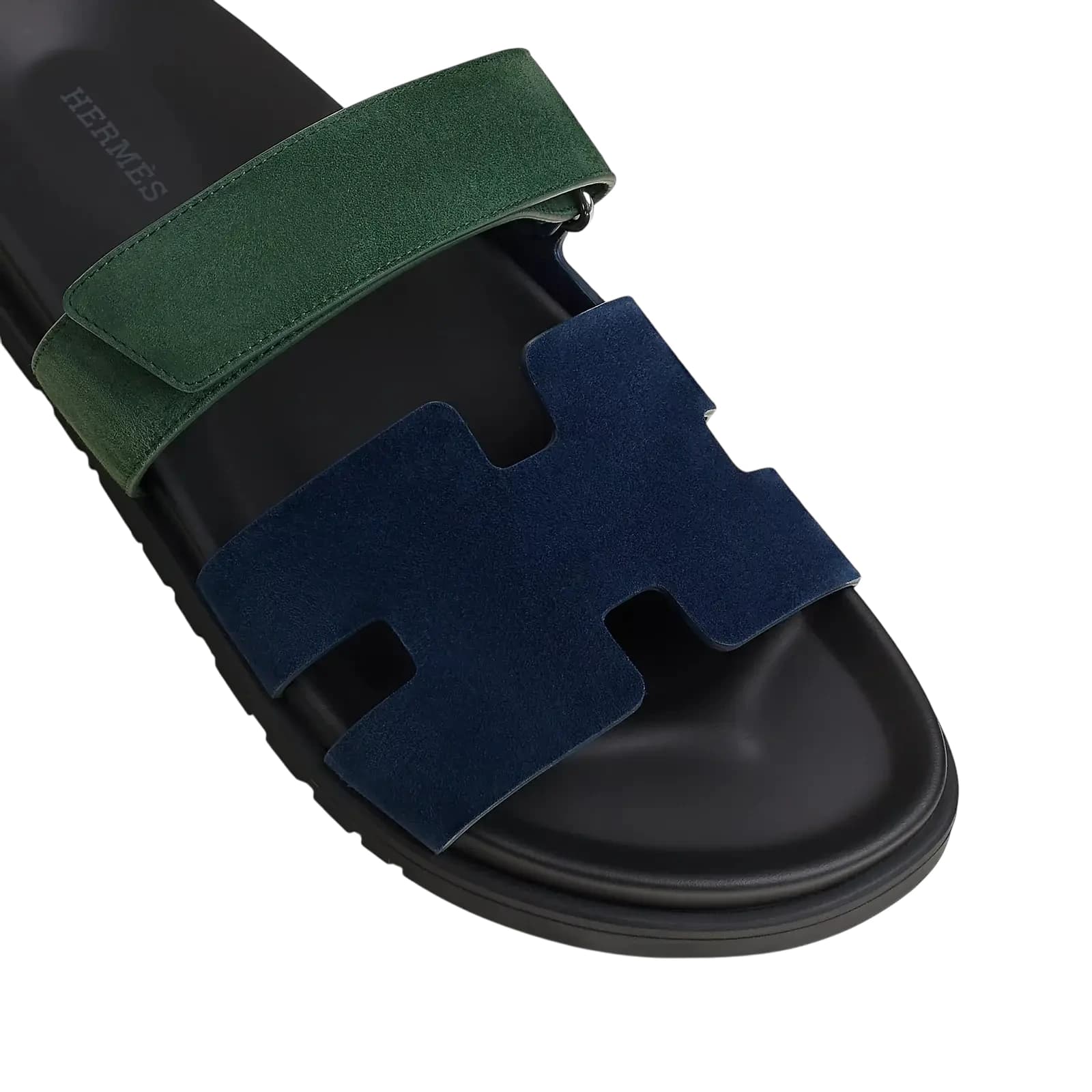 Hermès Chypre Sandals – Bleu Océan / Vert Bouteille