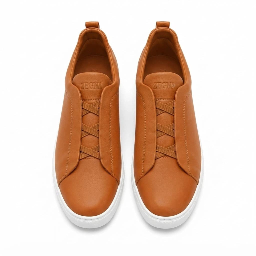 Zegna Footwear | Triple Stitch Orange