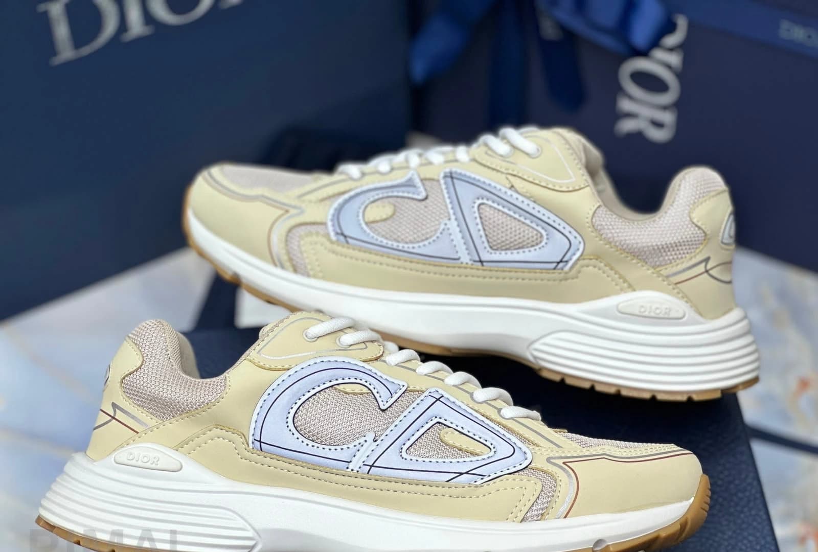 Dior B30 Sneakers – CD30 Signature Cream Mesh