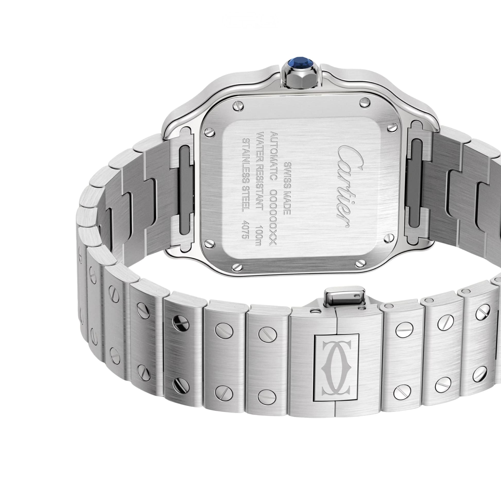 Cartier Santos de Cartier Steel Blue Dial Watch