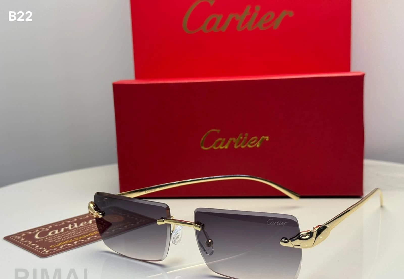 Cartier Sunglasses Rimless Glasses Black-Shade