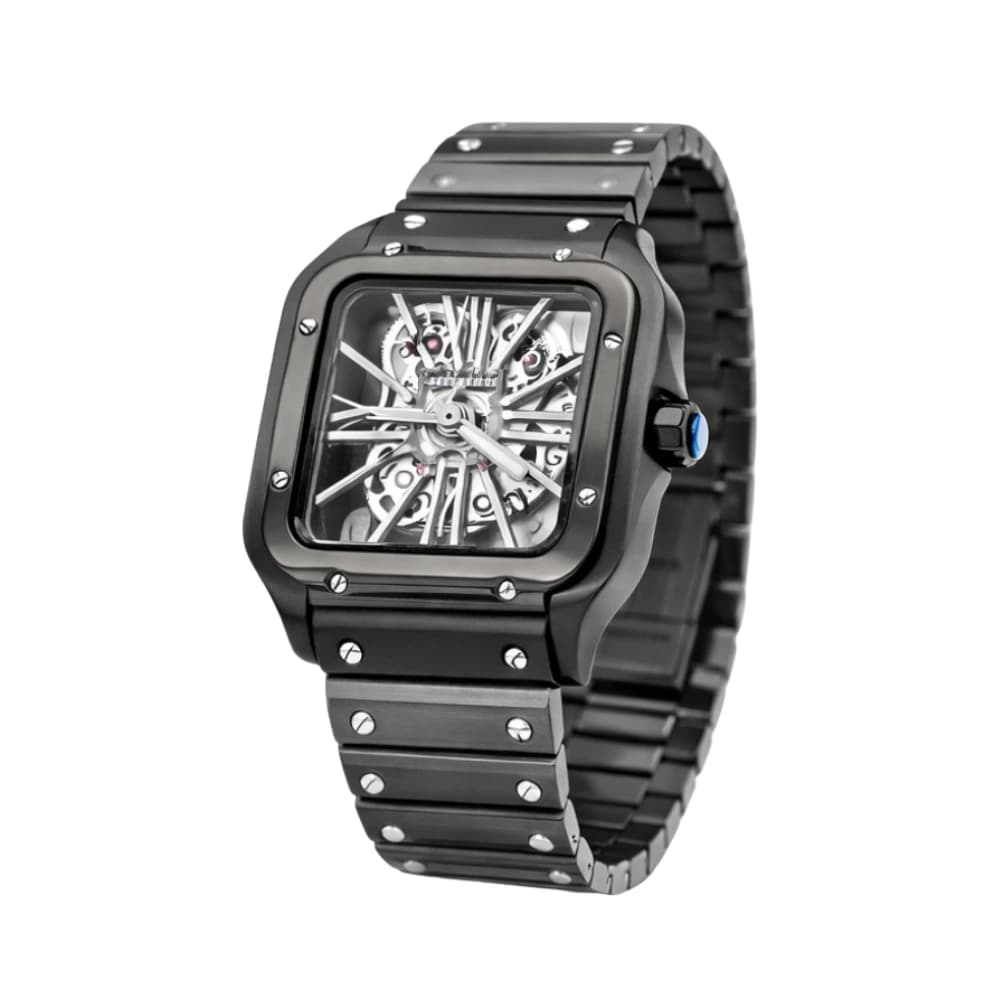 Cartier Santos de Cartier Skeleton Large Black Steel Watch