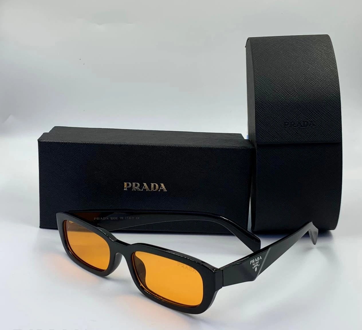 Prada | نظارة شمسية Symbole مستطيلة – بيضاء