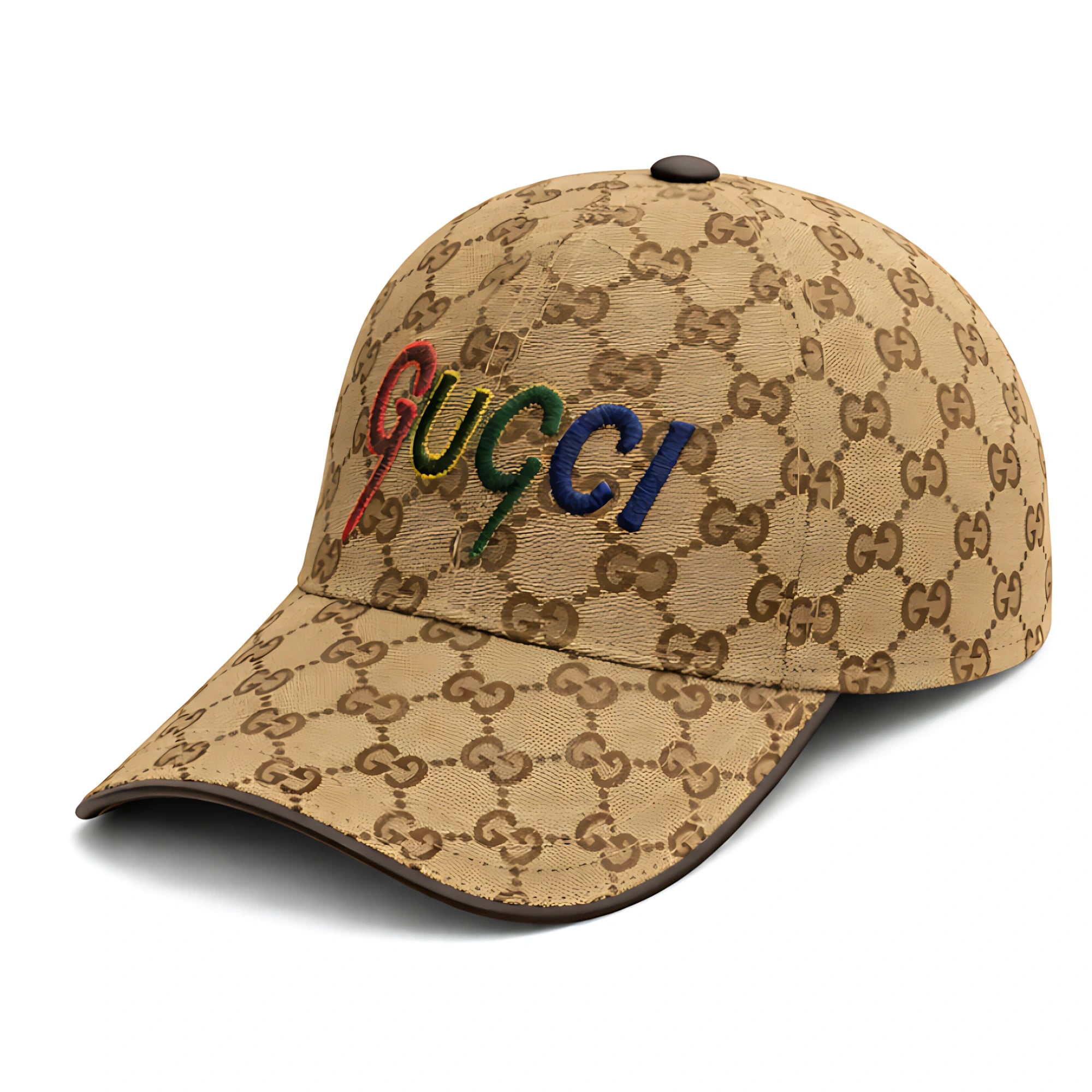 Gucci GG Logo Canvas Camel Cap