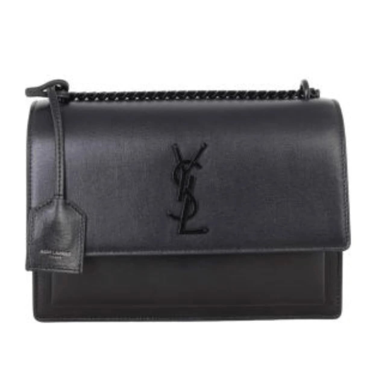 Saint Laurent Sunset Medium Bag Black Leather