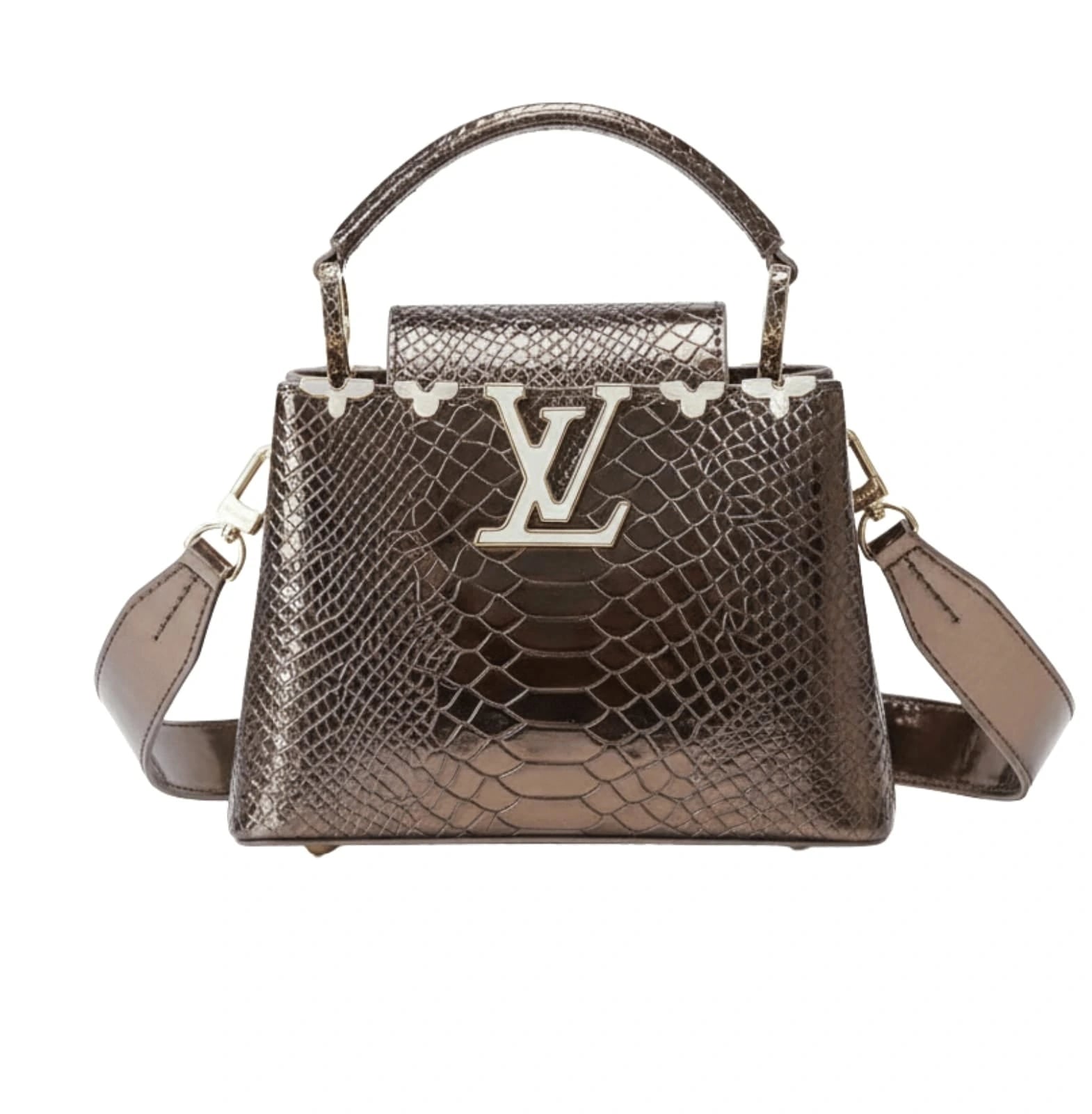 Louis Vuitton Capucines Metallic Python / Alligator