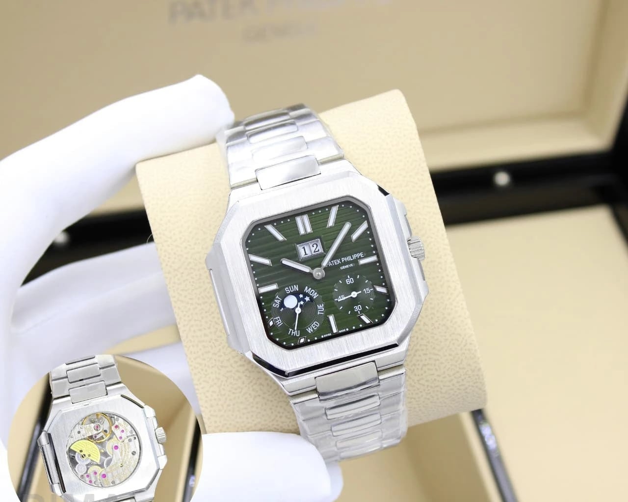 باتيك فيليب | ساعة Cubitus Grand Date & Moon Phase – ميناء أزرق تيفاني