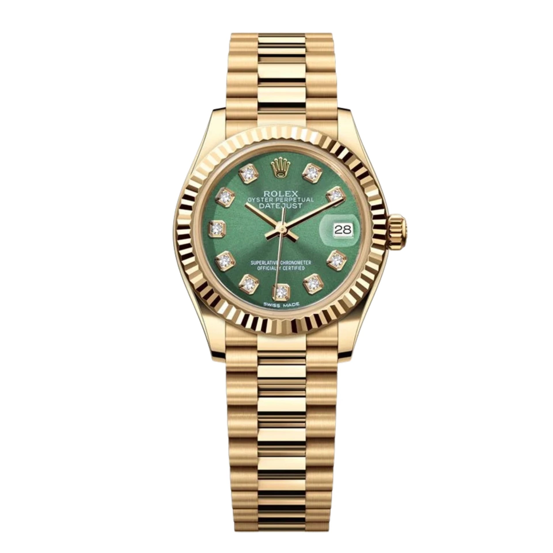 Rolex Lady-Datejust – Green Gem Dial, Yellow Gold Tone