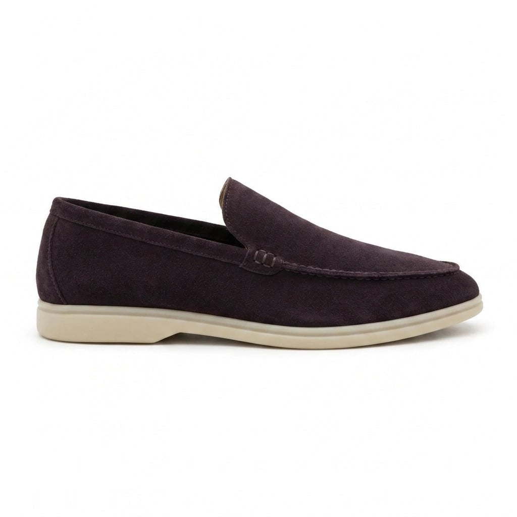 Loro Piana Footwear | Suede Loafers Dark Plum