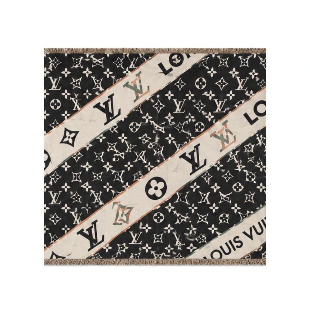 Louis Vuitton Monogram Black Scarf (SCF-LV-083)