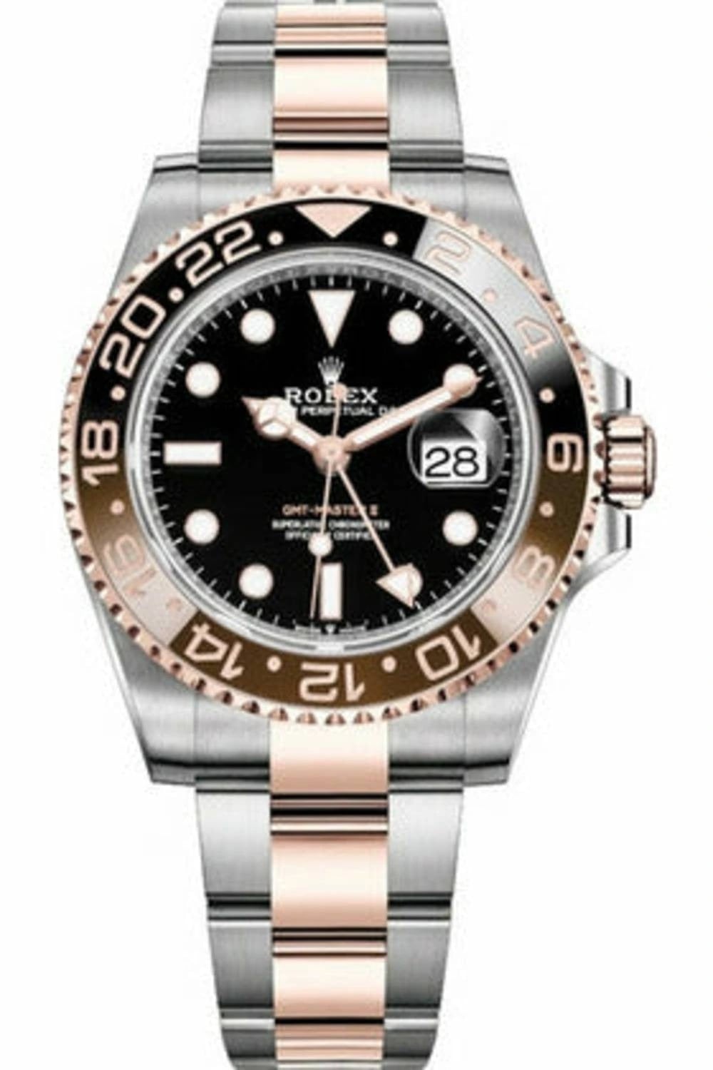 Rolex GMT-Master II – Black Dial Rose Gold Silver