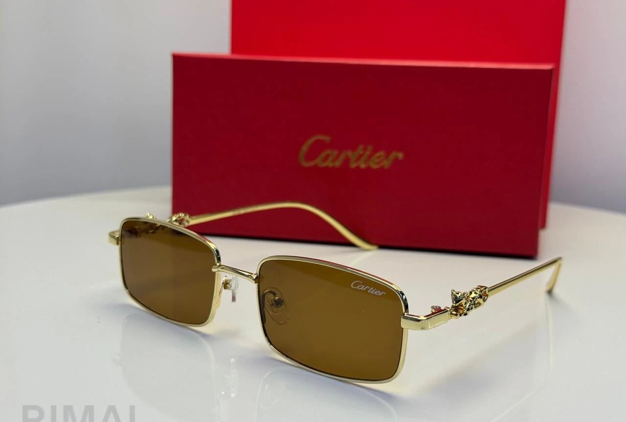 كارتييه | نظارة شمسية Panthère de Cartier – ذهبي / رمادي / أسود