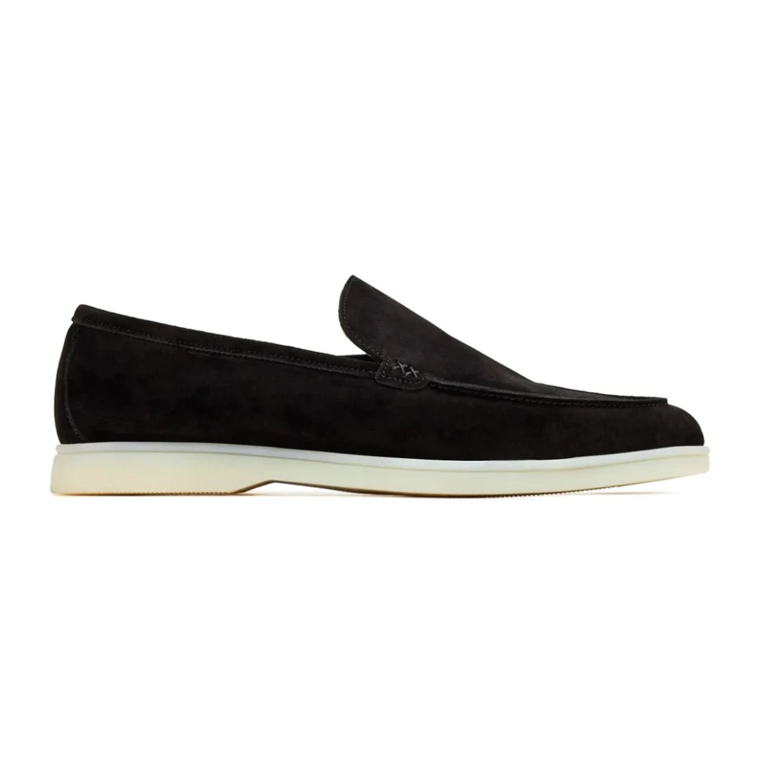 Loro Piana Walk Suede Loafers Black Summer