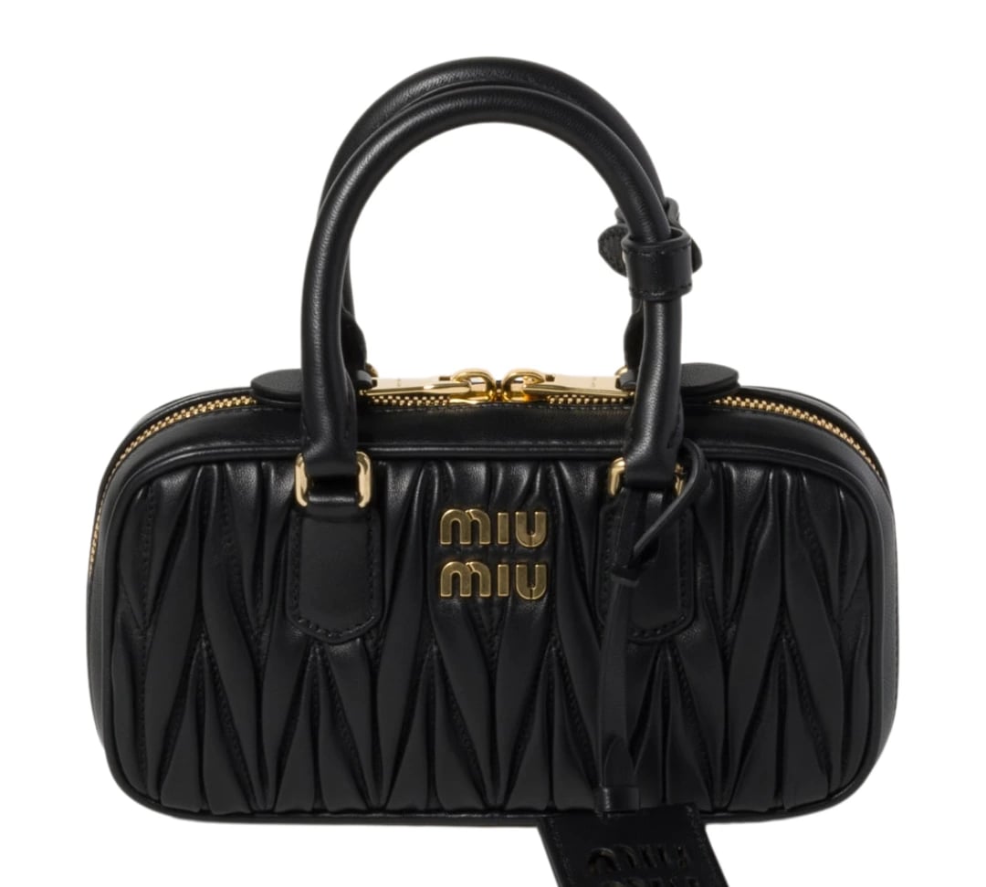 Miu Miu Arcadie Matelassé Nappa Leather-Bag "Black"