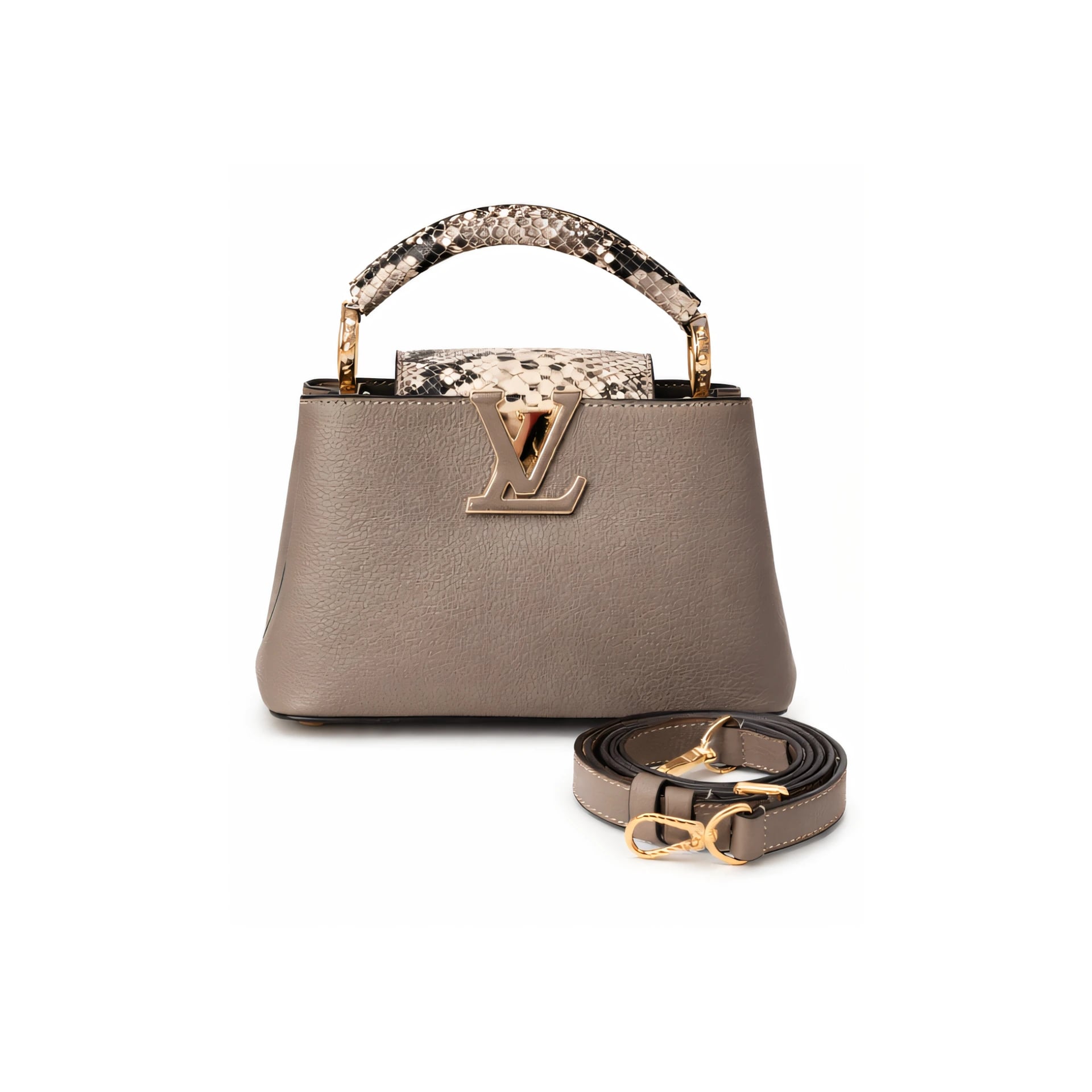 Louis Vuitton Capucines Gray Python