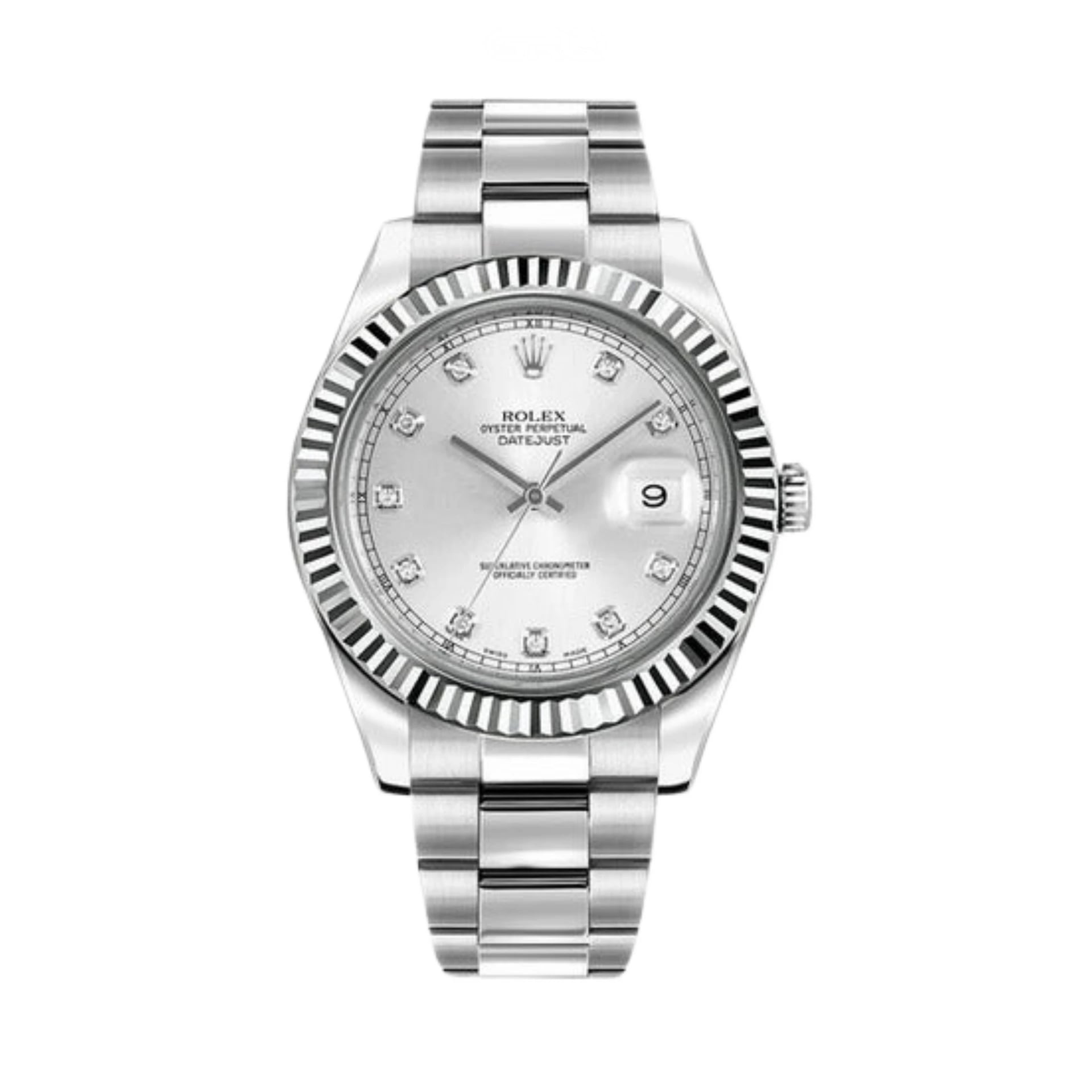 Rolex Datejust 41 – Silver Diamond Dial