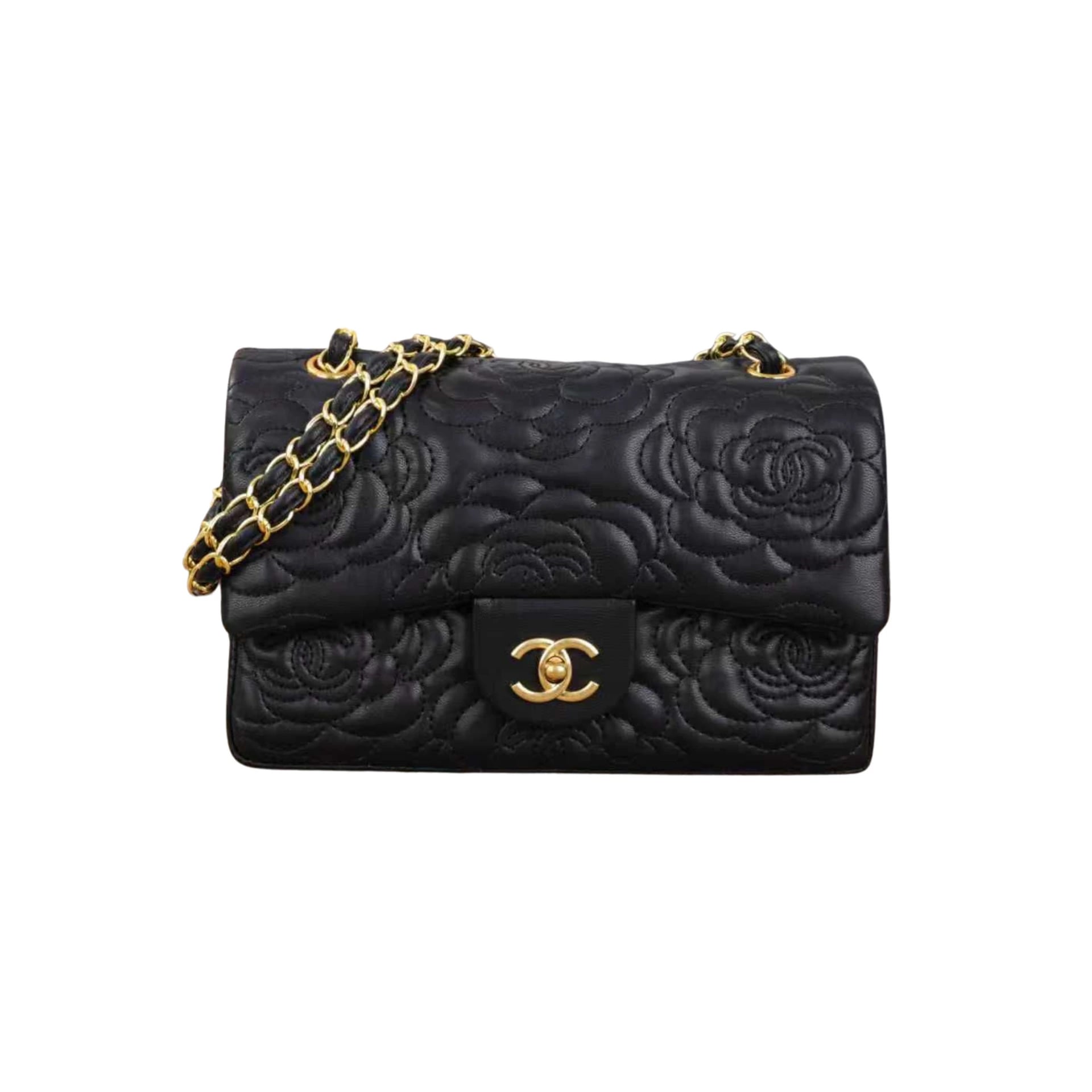 Chanel Camellia Flap Black
