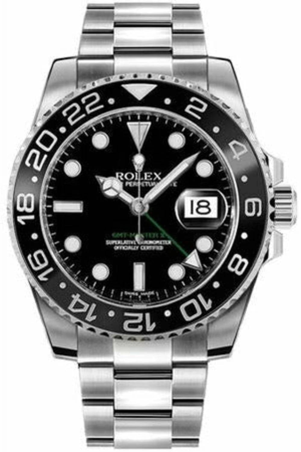 Rolex GMT-Master II – Black Dial Silver Steel (116710LN)