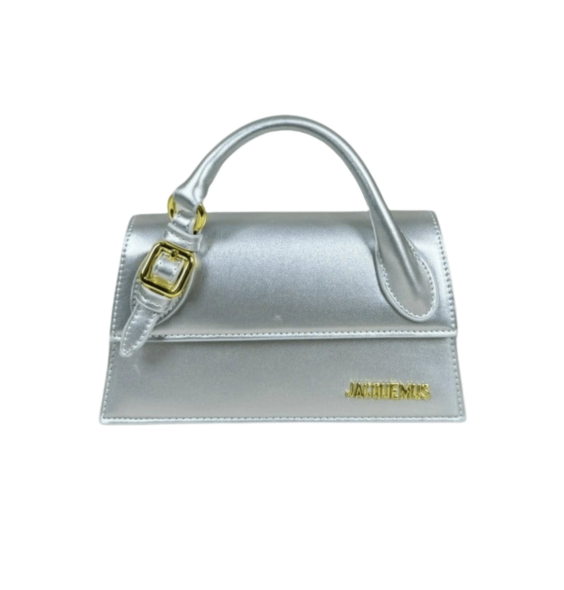 Jacquemus Le Chiquito Long Tote Bag - Silver-Tone Metallic Leather