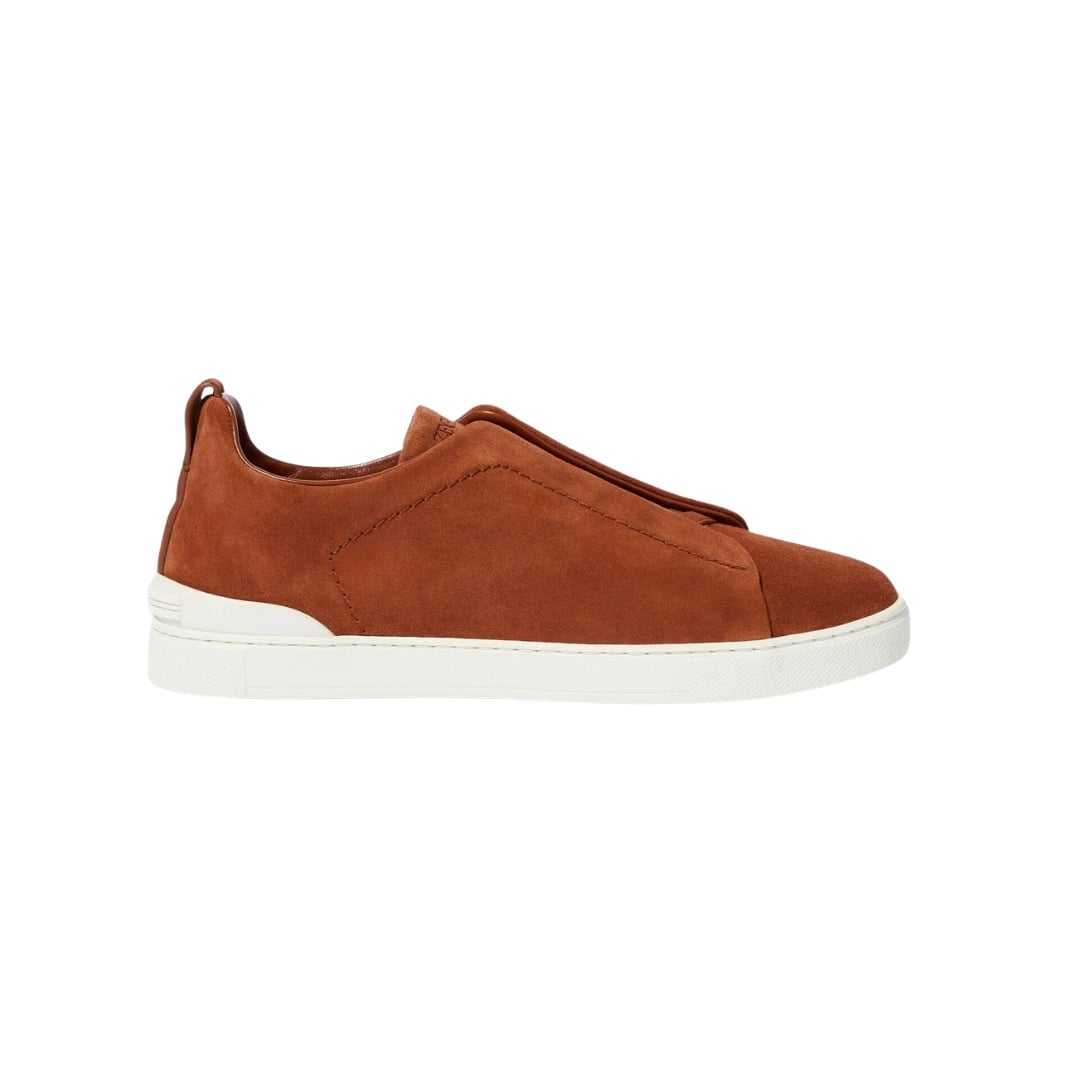 Zegna Triple Stitch Sneakers – Rust Brown
