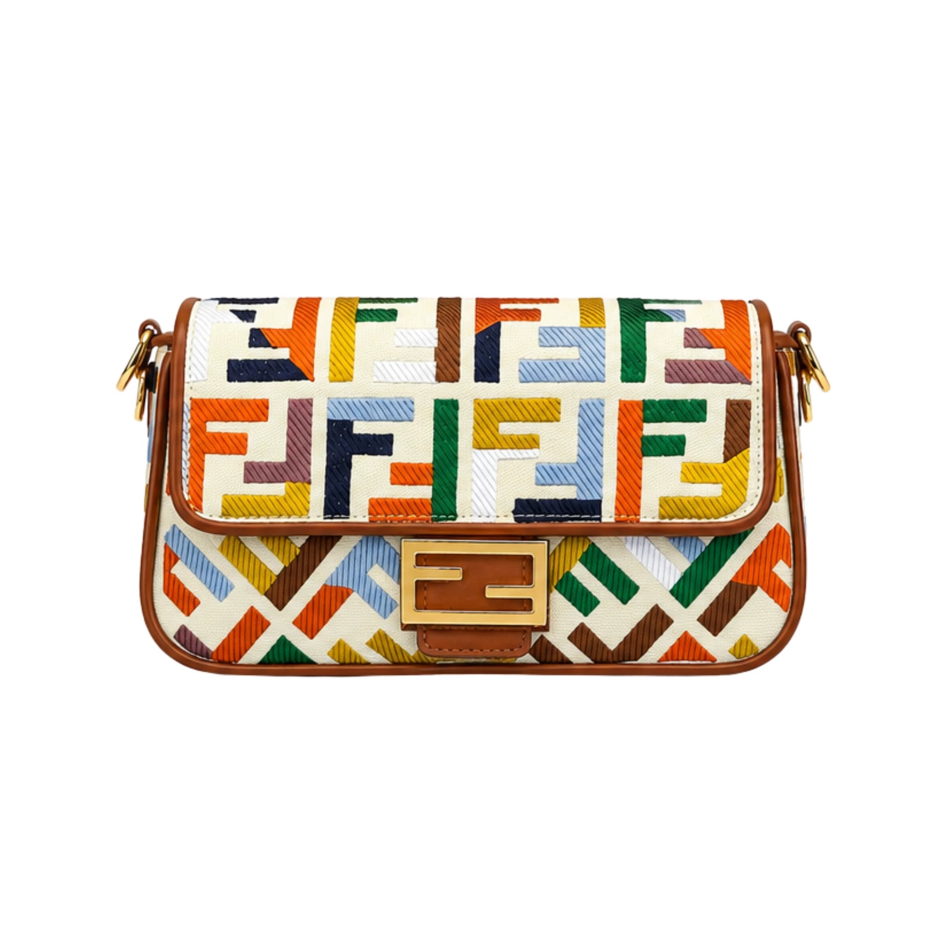 Fendi Multicolor Canvas Baguette Bag