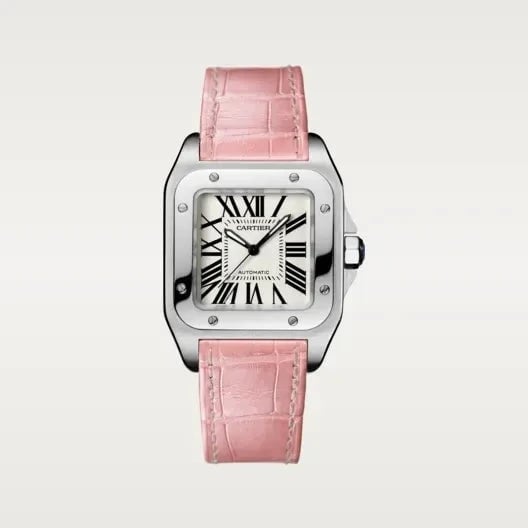 Cartier Watch SANTOS 100 Pink Strap 35.6mm