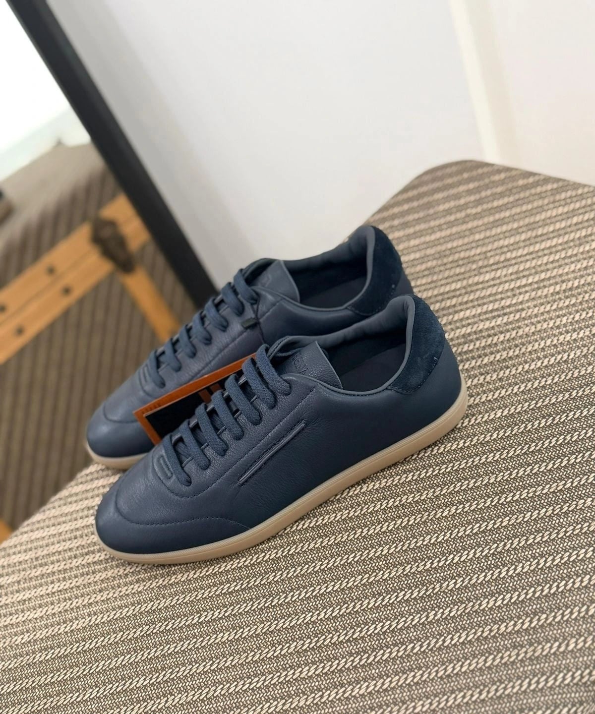 Zegna Footwear | Triple Stitch Dark Blue