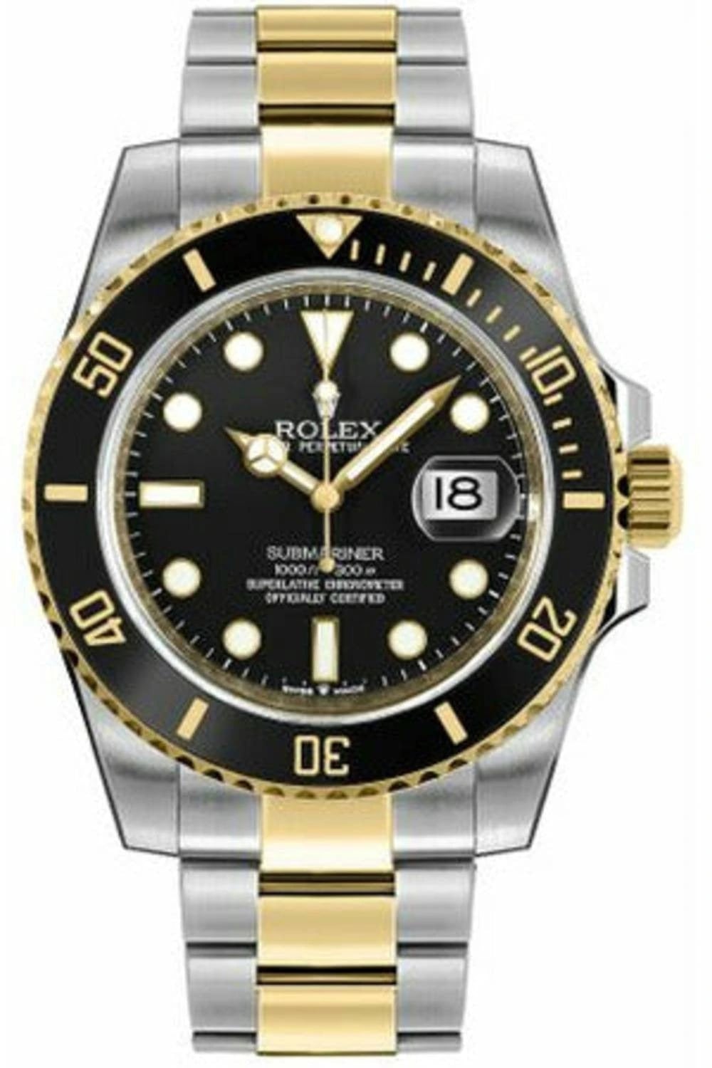 Rolex Submariner Date – Black Dial Gold Silver