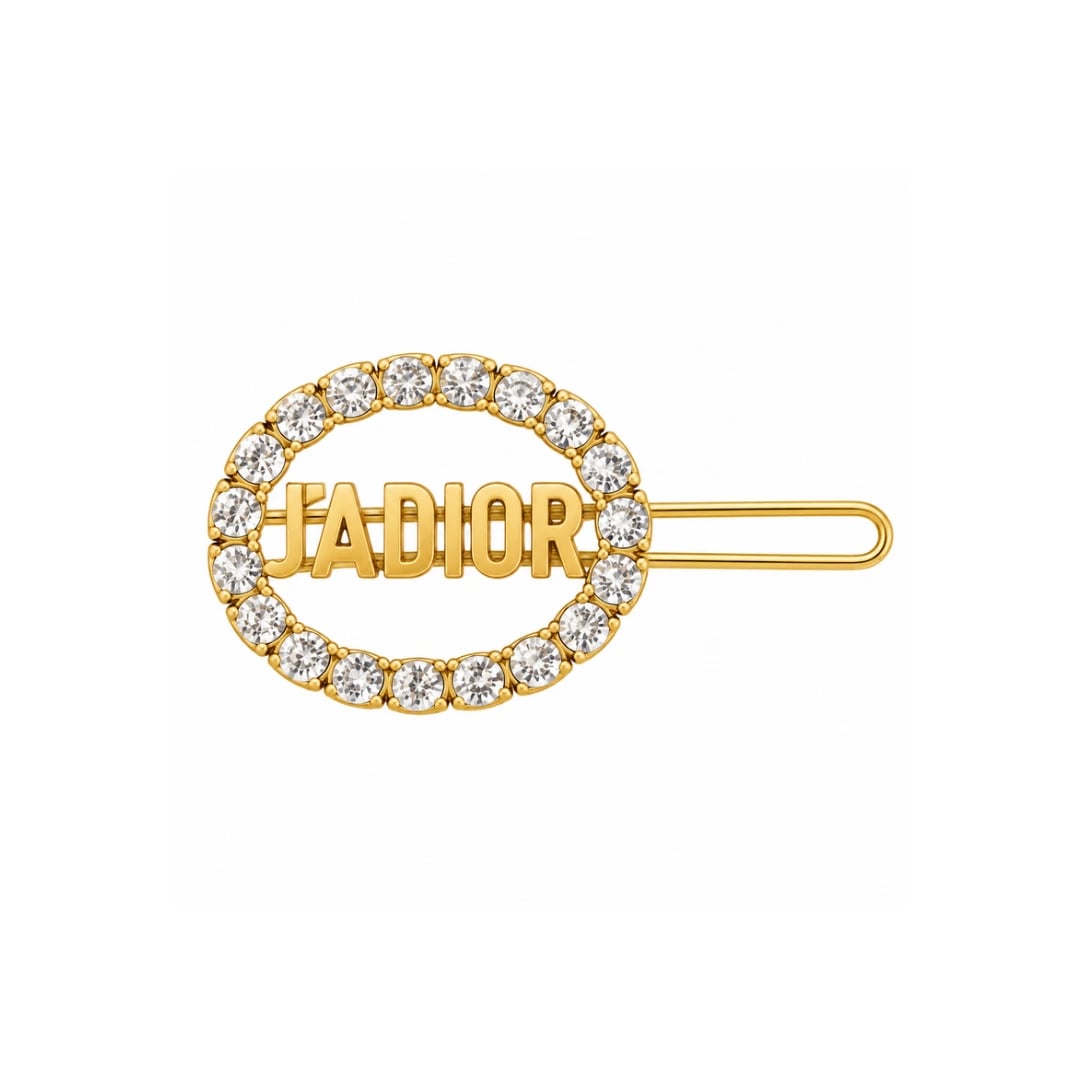 Dior Hairclip JAdior Crystal Gold Jewelry