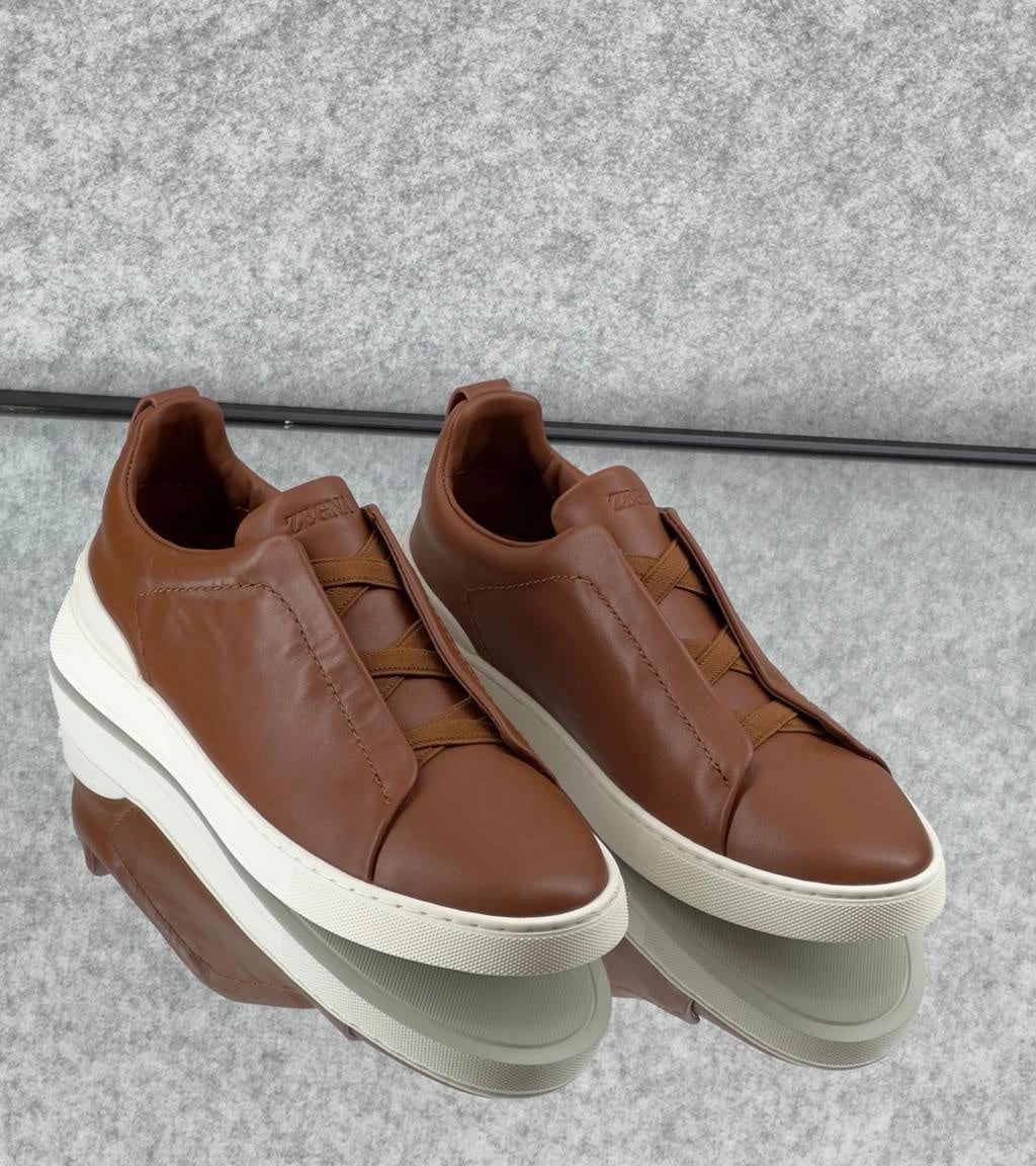 Zegna Footwear | Triple Stitch Brown
