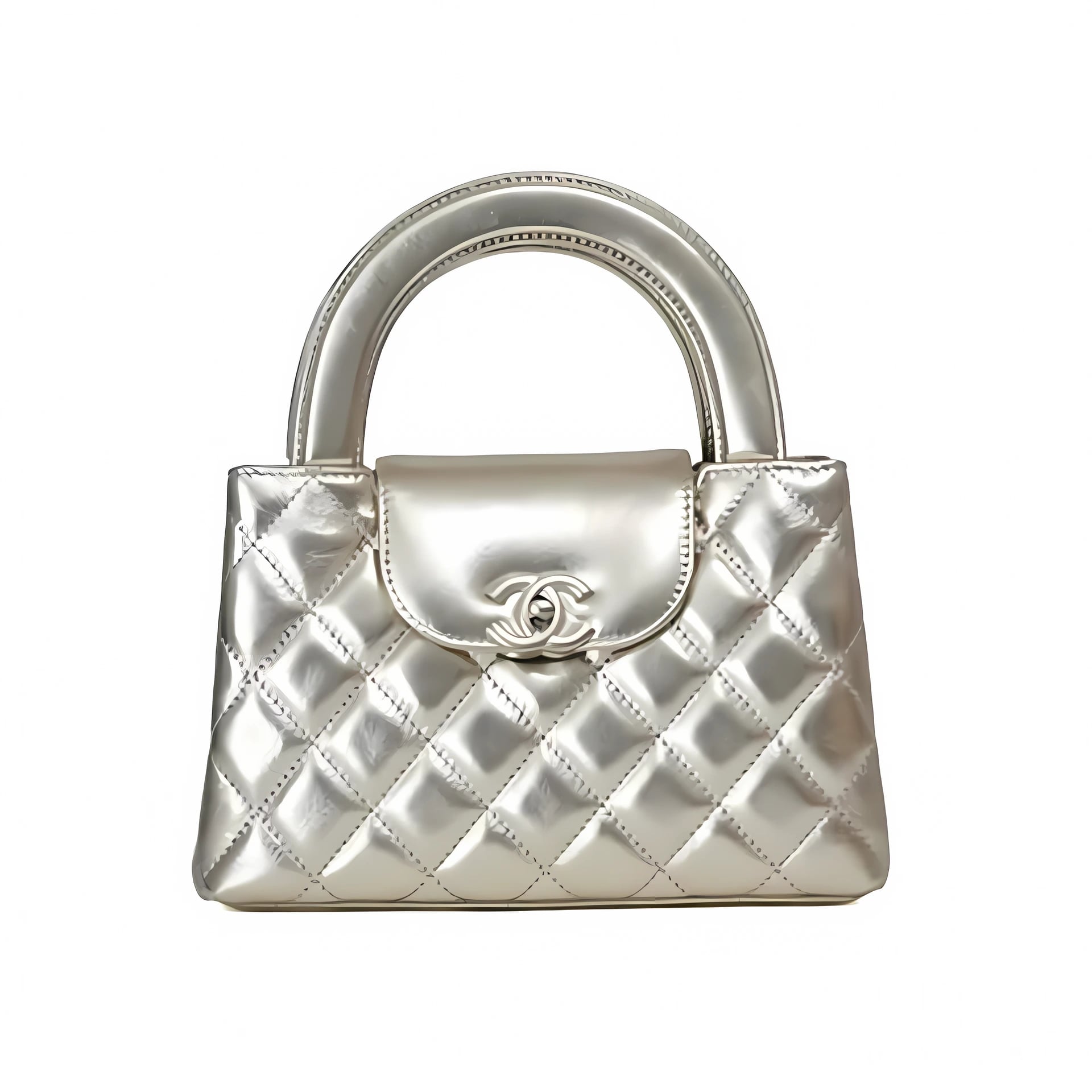 Chanel Kelly Silver Mirrored Calfskin