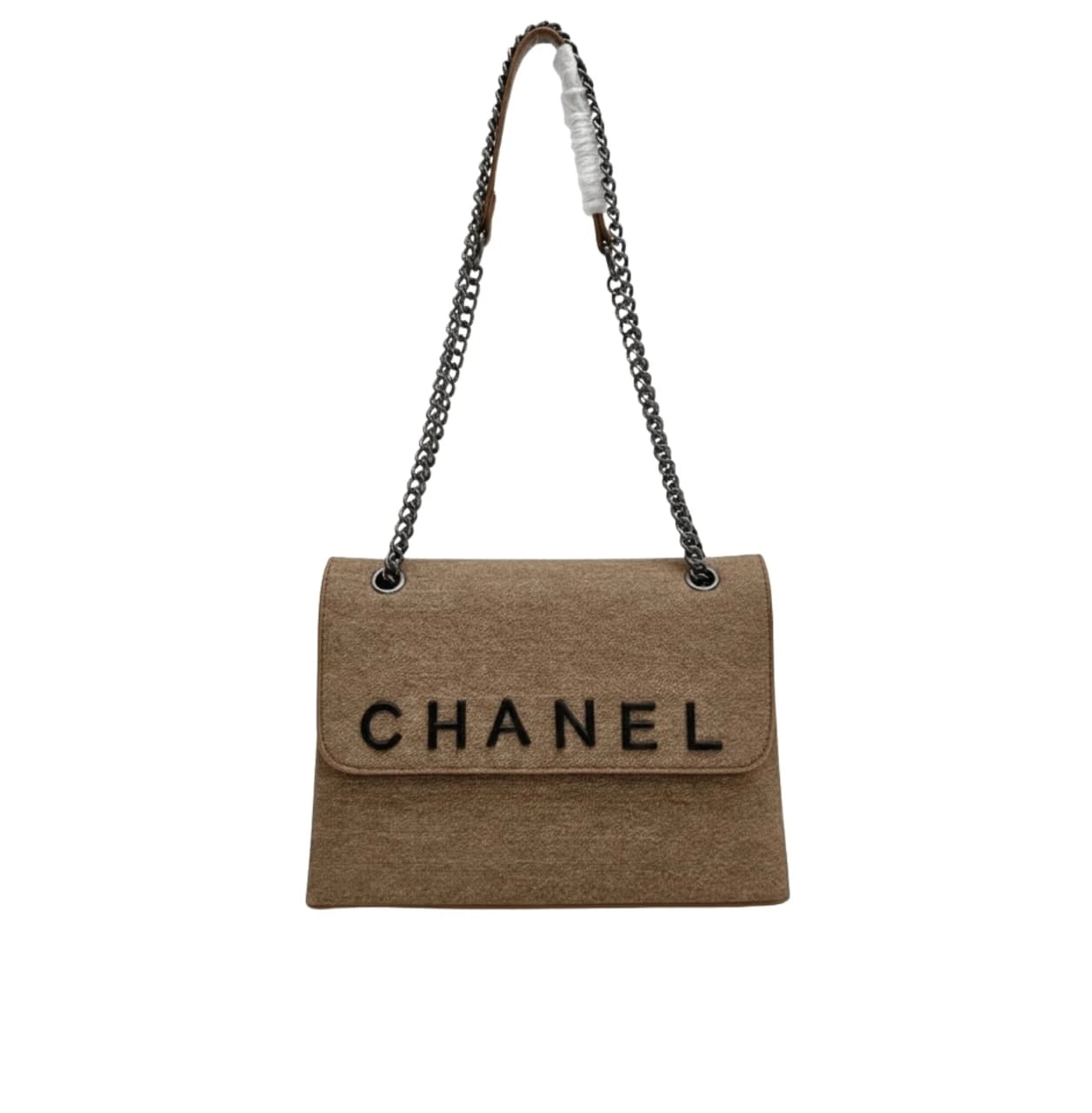 Chanel Flap Bag - Beige Jersey Material