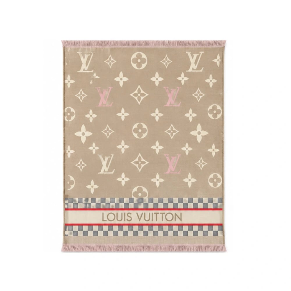 Louis Vuitton Monogram Beige Rose Scarf