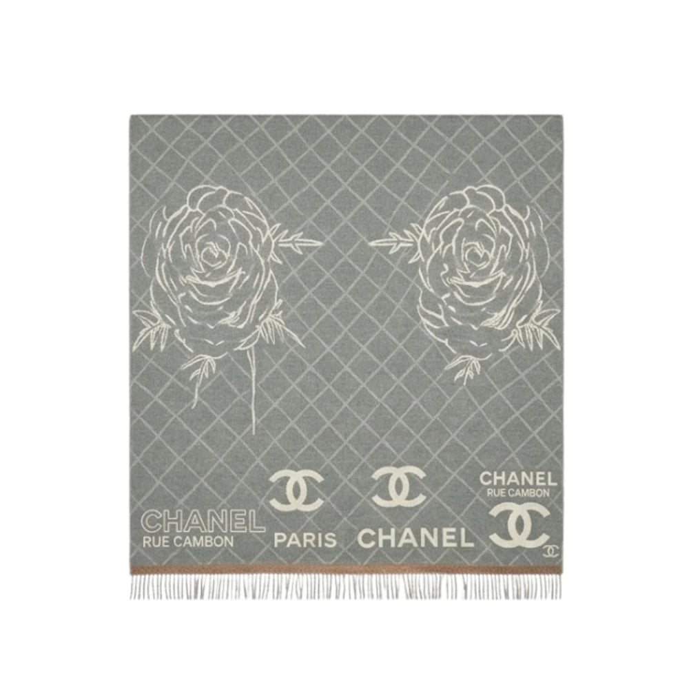 Chanel CC Grid Slate Scarf