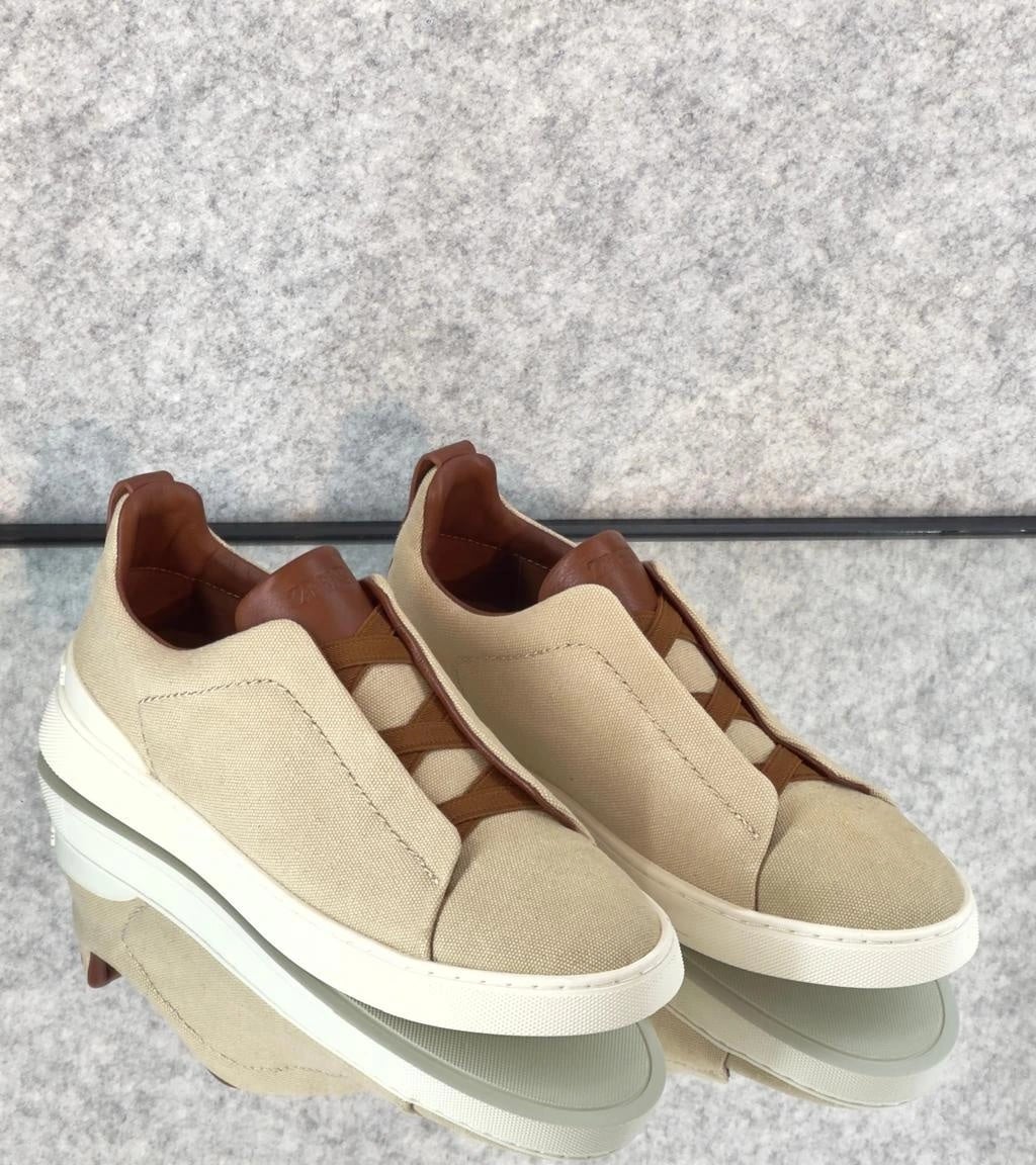 Zegna Footwear | Triple Stitch Begie/Brown
