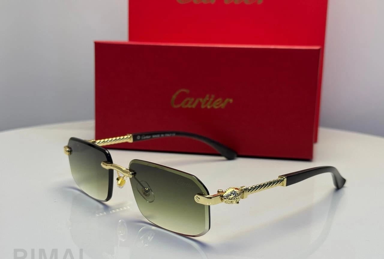 كارتييه | نظارة شمسية Panthère de Cartier - ذهبي / رمادي