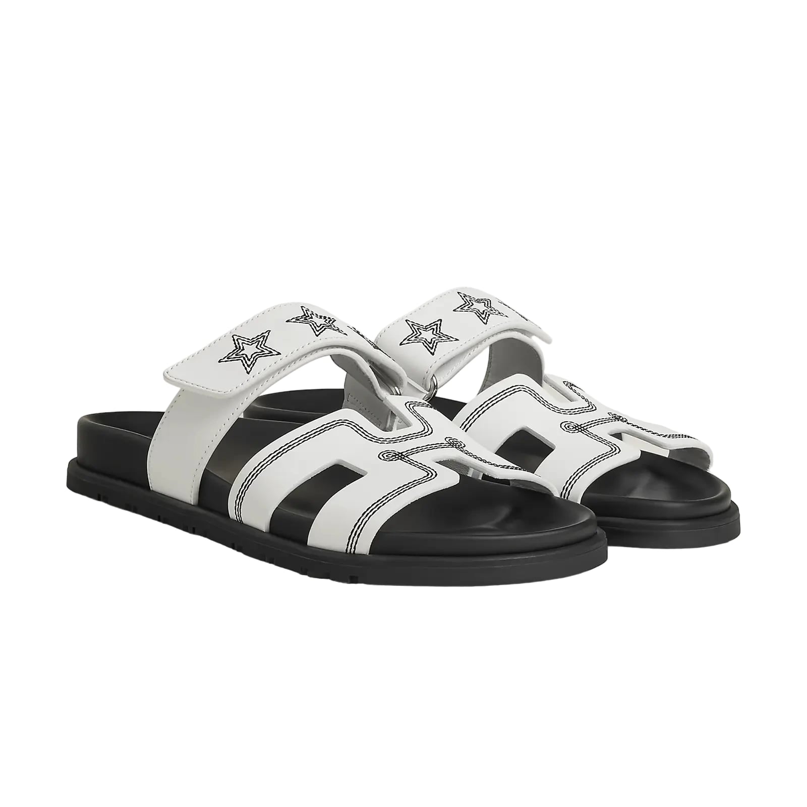 Hermès Chypre Sandals – Blanc Star Print