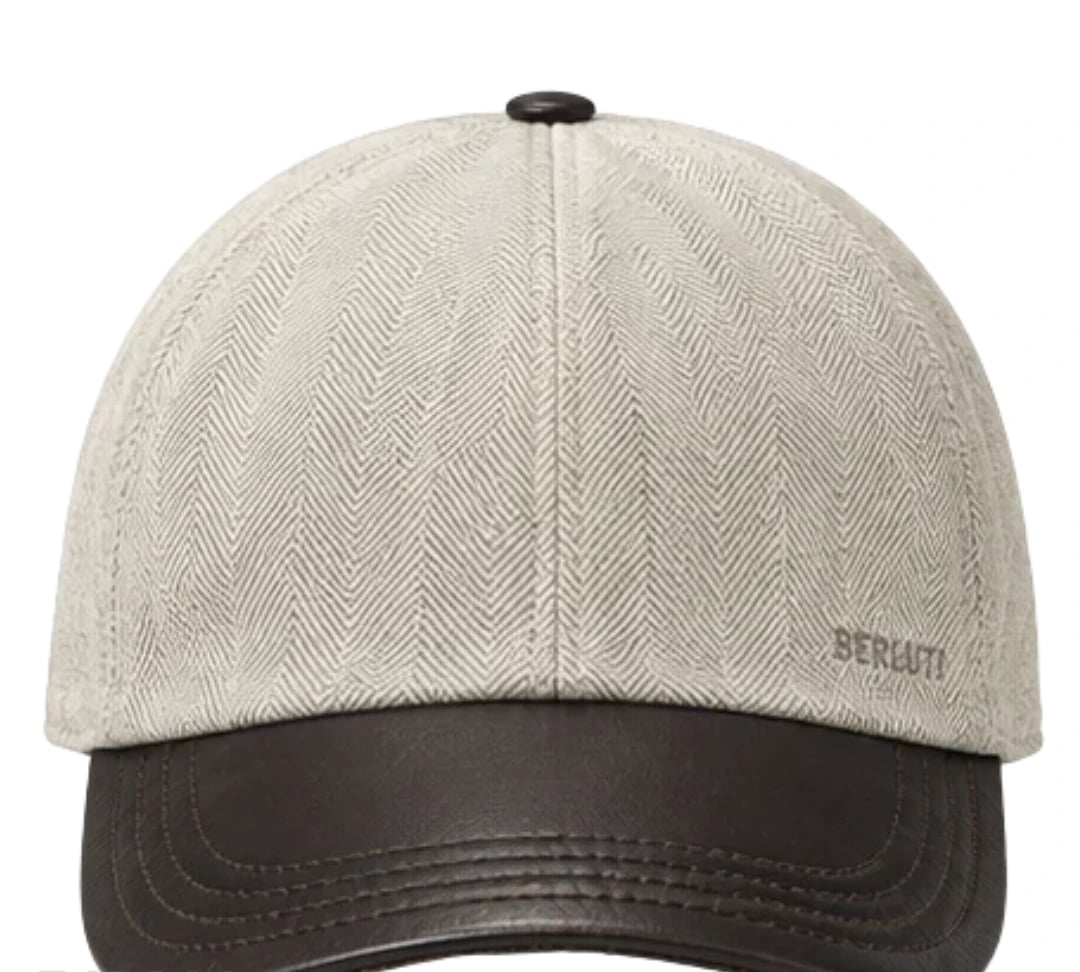 Berluti Cap | Leather Visor Dark Brown