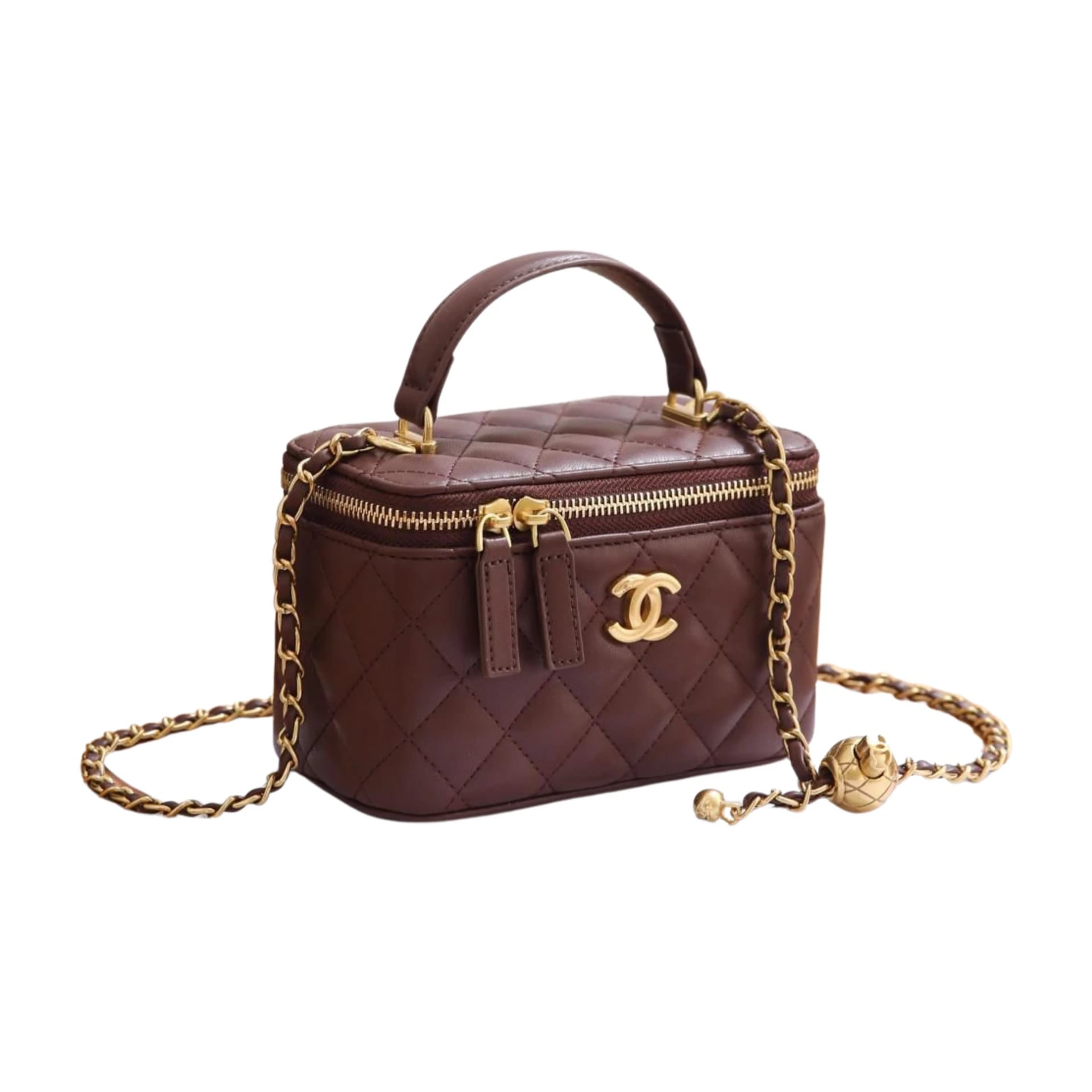 Chanel Small Vanity Case Chain Burgundy