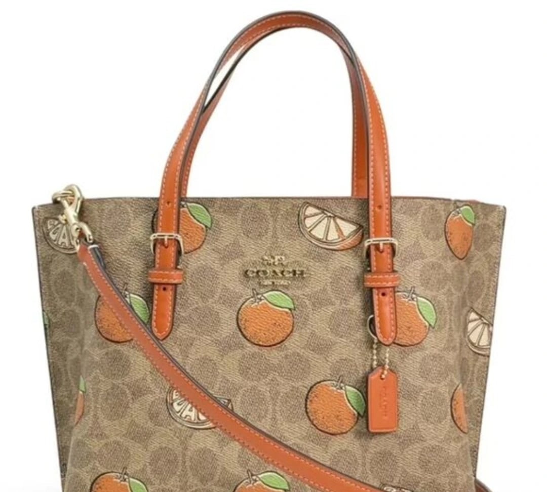 Coach Canvas Orange Fruit Print Bag