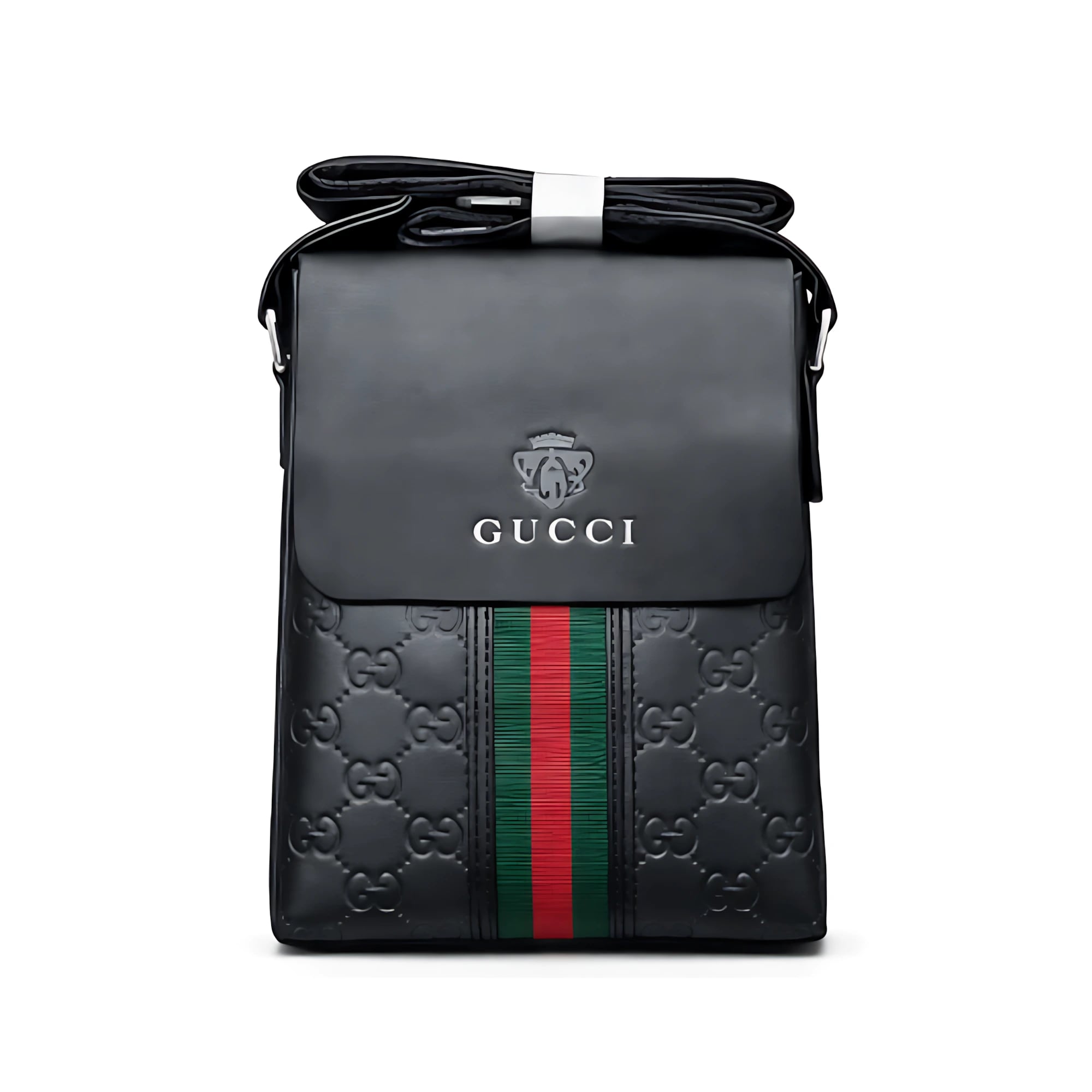 Gucci Bag GG Embossed Black Crocodile
