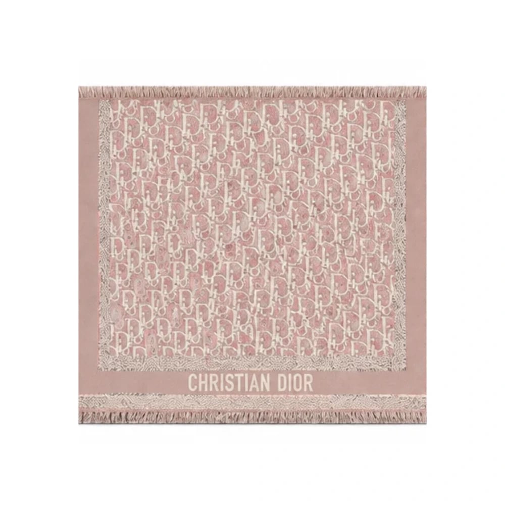 Dior Oblique Scarf – Dusty pink