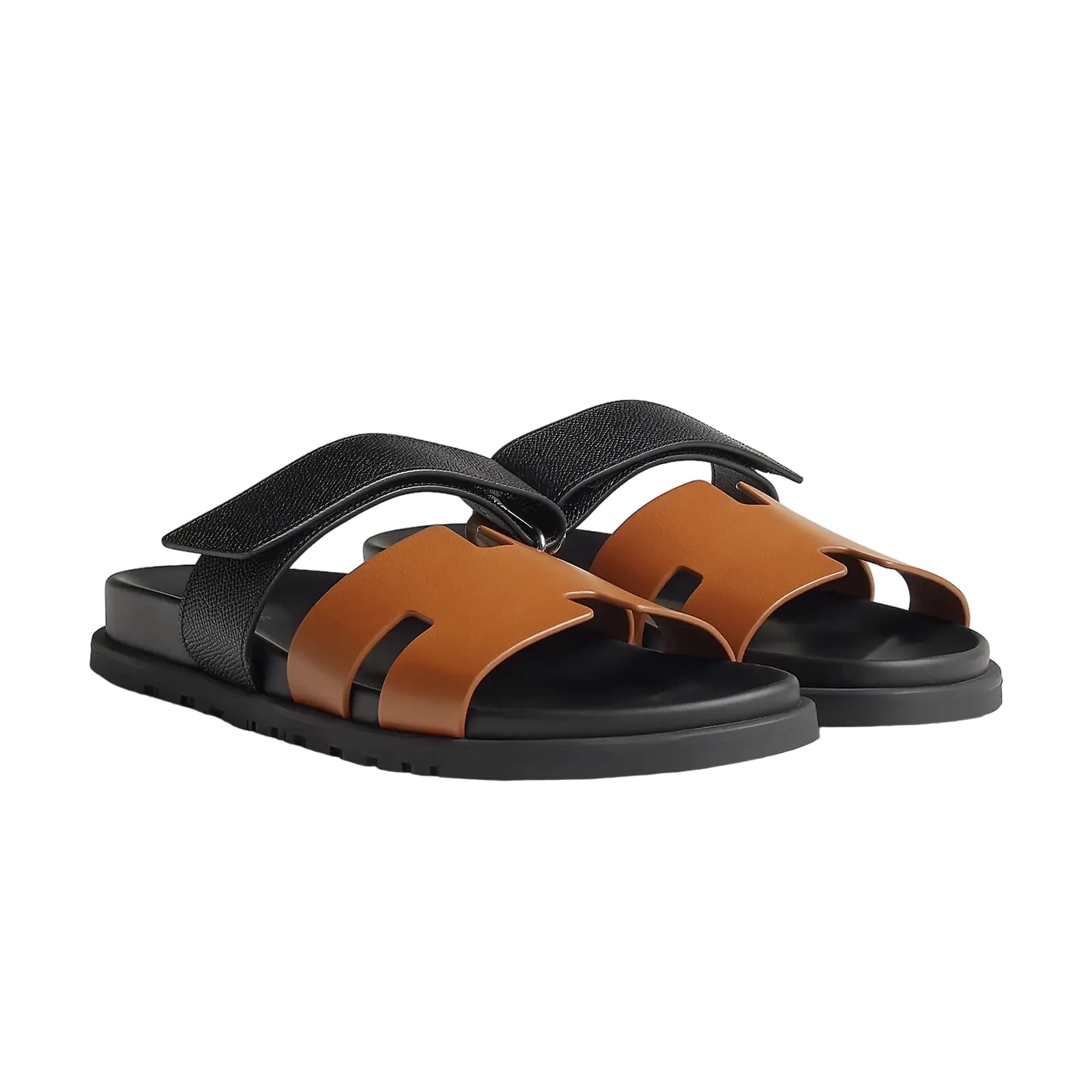 Hermès Chypre Sandals – Naturel H / Noir