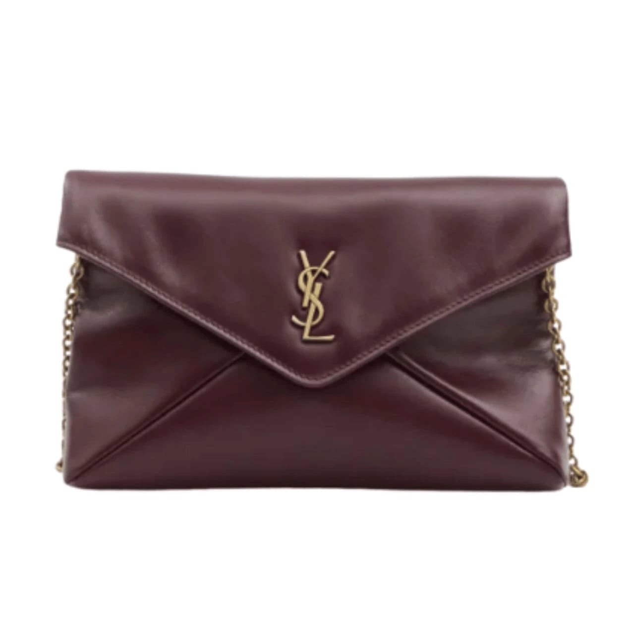 Saint Laurent Cassandre Flap Chain Shoulder Bag - Dark Ruby Calfskin Leather