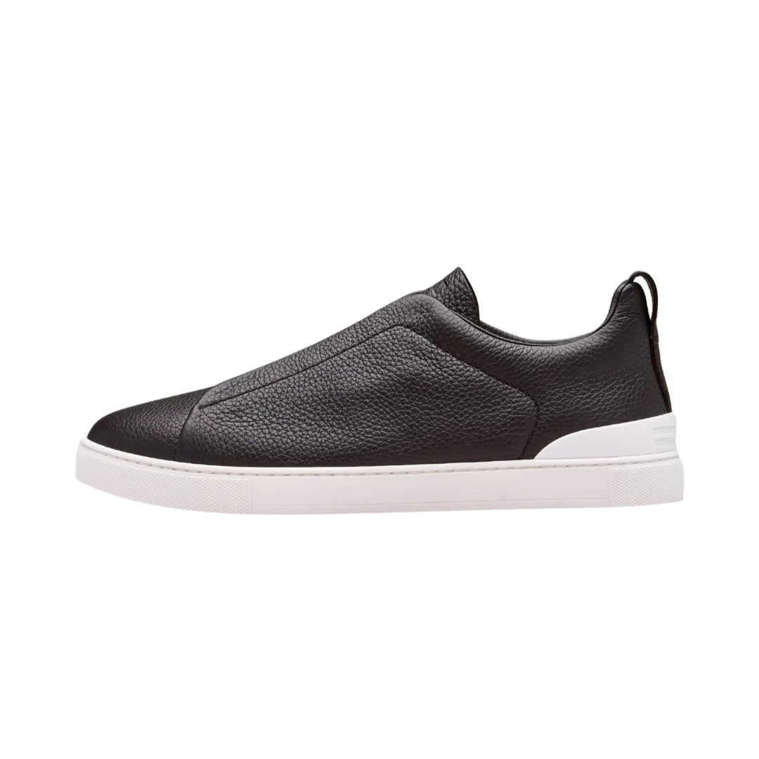 Zegna Sneakers | Triple Stitch Leather Black