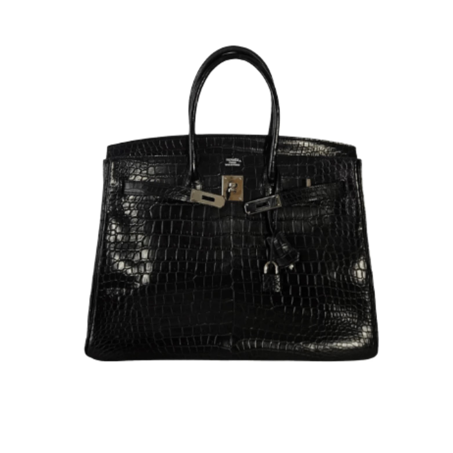Hermès Birkin Handbag Made from Shiny Black Crocodile Skin