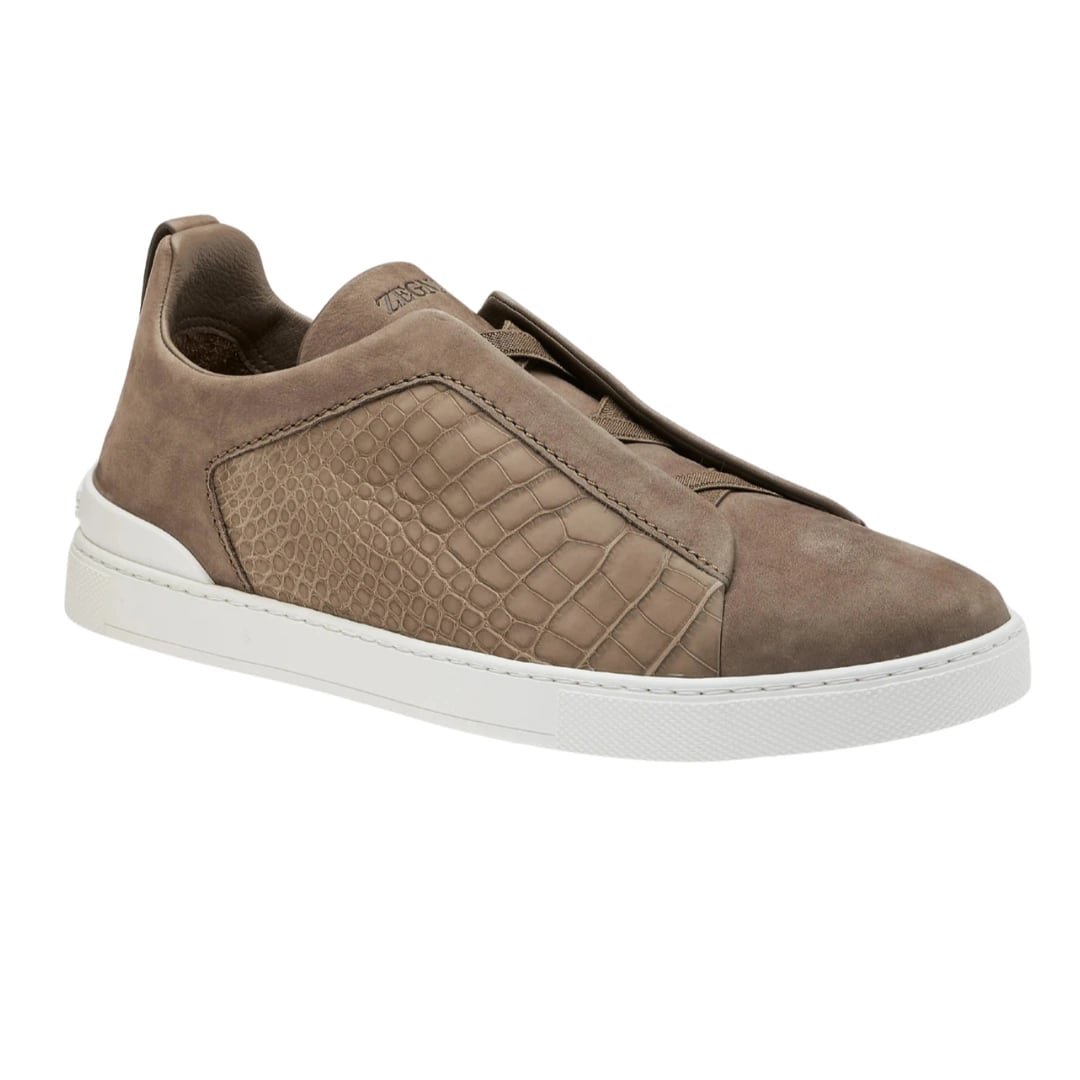 Zegna Sneakers | Triple Stitch Light Taupe